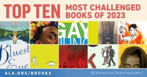 Graphic for the top ten most challenged books of 2023